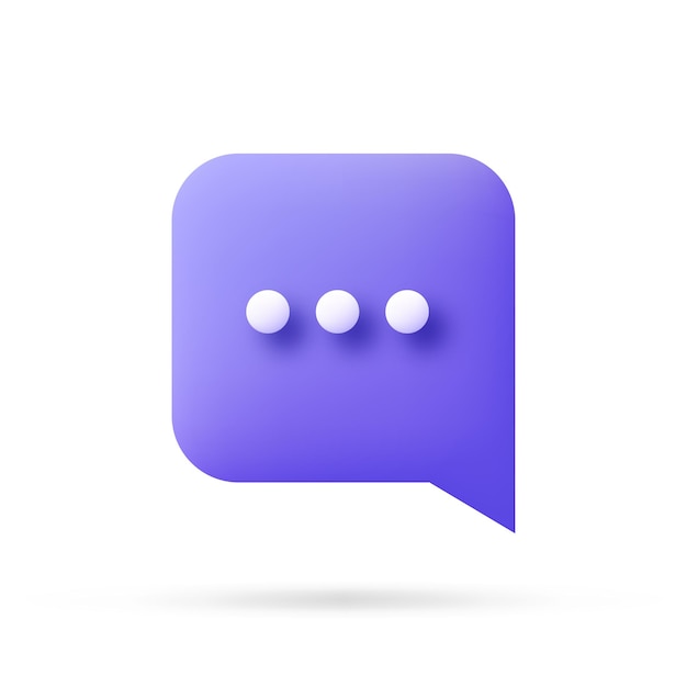 speech bubble 3d icon vector illustration communication dialog bubble