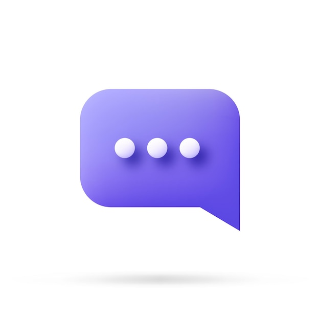 speech bubble 3d icon vector illustration communication dialog bubble