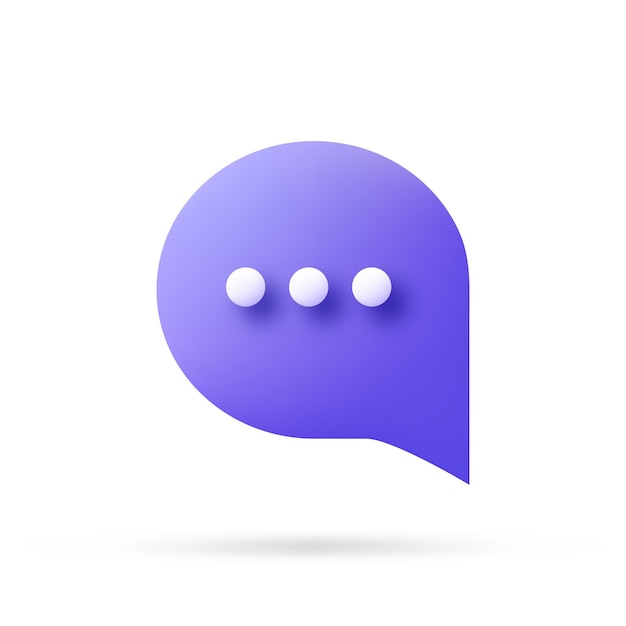 speech bubble 3d icon vector illustration communication dialog bubble