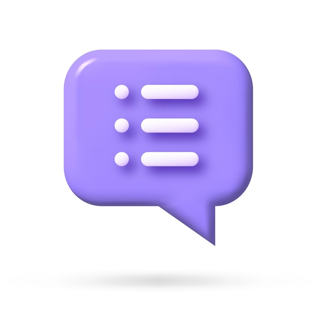 speech bubble 3d icon Vector illustration communication dialog bubble