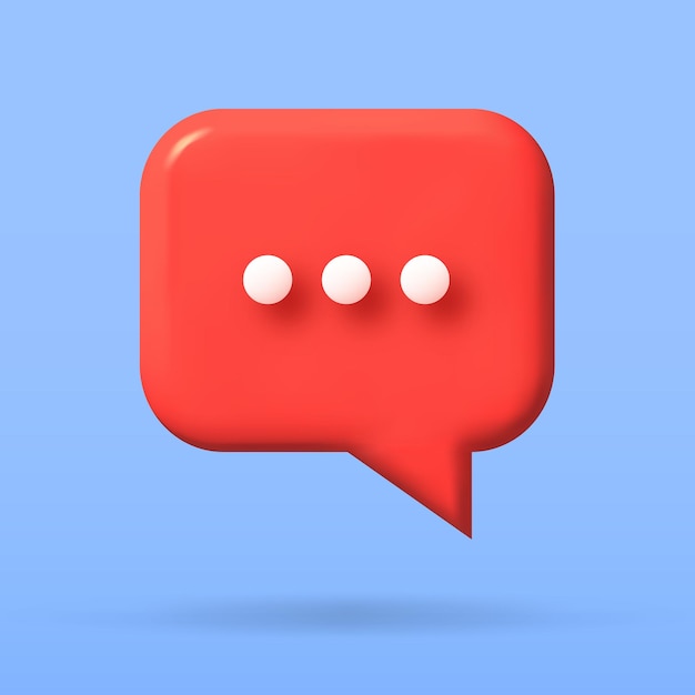 speech bubble 3d icon Vector illustration communication dialog bubble