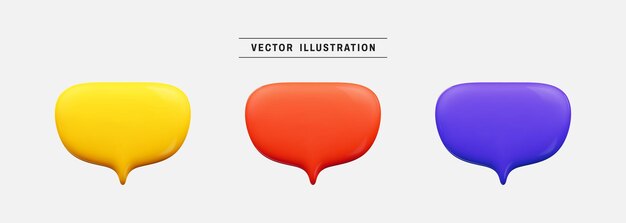 speech bubble chat 3d icon render realistic vector illustration in cartoon minimal style