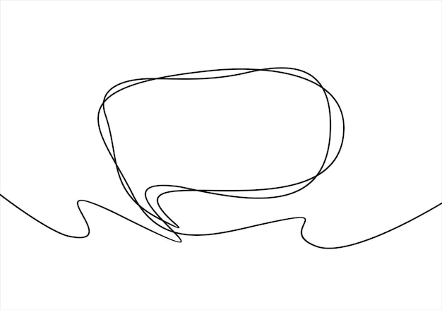 Speech bubble continuous one line art Drawing dialogue speech bubble illustration