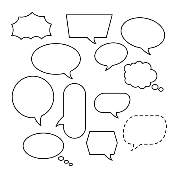 Speech bubble element vector set collection