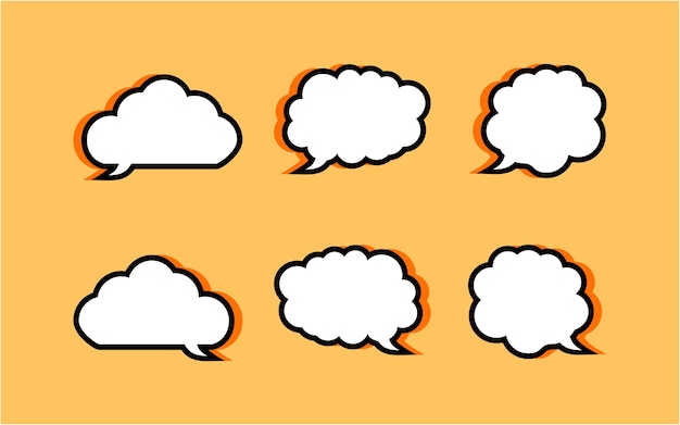 speech bubble set dialog baloons in differents shapes design