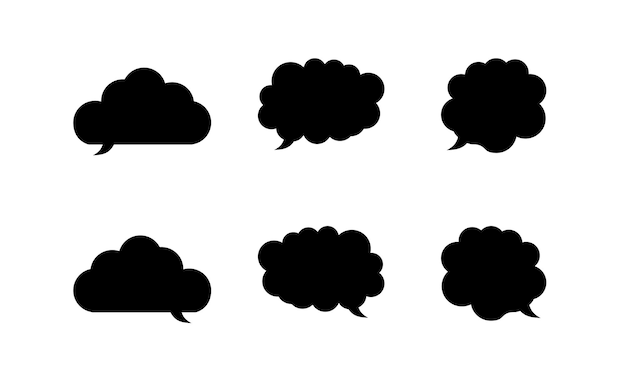 speech bubble set dialog baloons in differents shapes