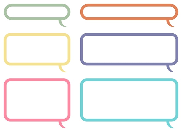 Speech bubble set vector illustration isolated on white
