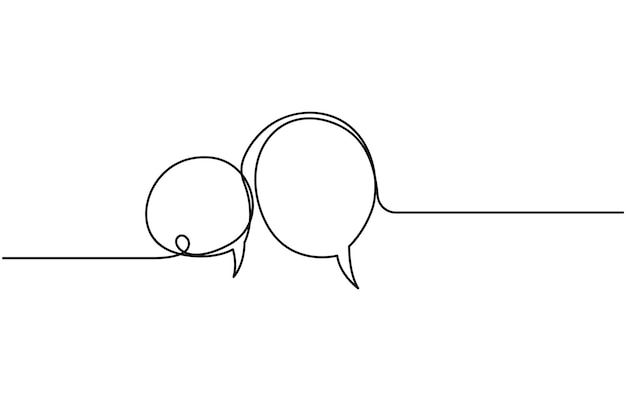 speech bubble single line icon continuous one line drawing of speech bubble doodle vector