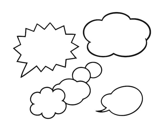 speech bubble speech balloon chat bubble line art vector icon for apps and websites