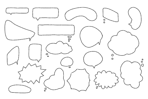 Speech bubble speech balloon chat bubble line art vector icon for apps and websites