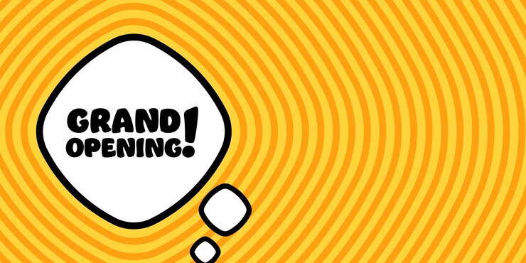Vektör speech bubble with grand opening text boom retro comic style pop art style vector line icon for business and advertising