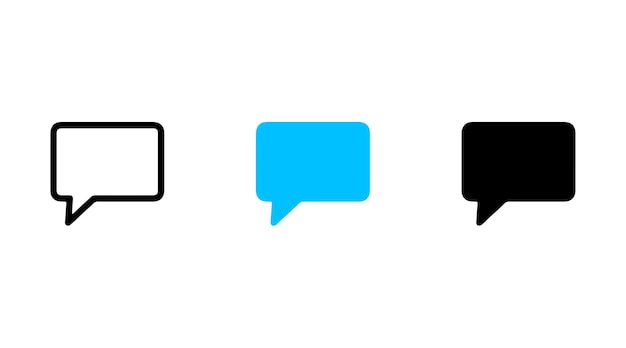 Speech bubbles icon flat icon Thin line signs of chat for design logo visit card