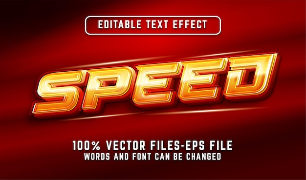 Speed 3d text effect. editable text effect premium vectors