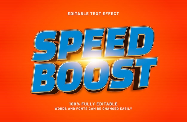 speed boost editable text effect in race and speed text style