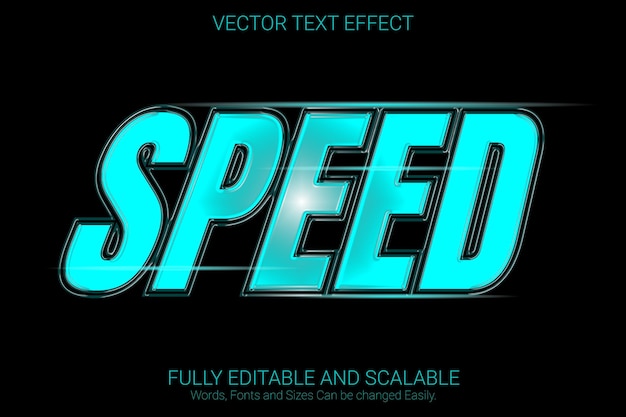 speed editable text effect with silver color text style