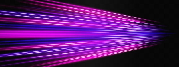 Speed effect neon stripes or light flash Laser beams horizontal beams Vibrant neon purple and pink light streaks stretching across a dark background creating a dynamic effect
