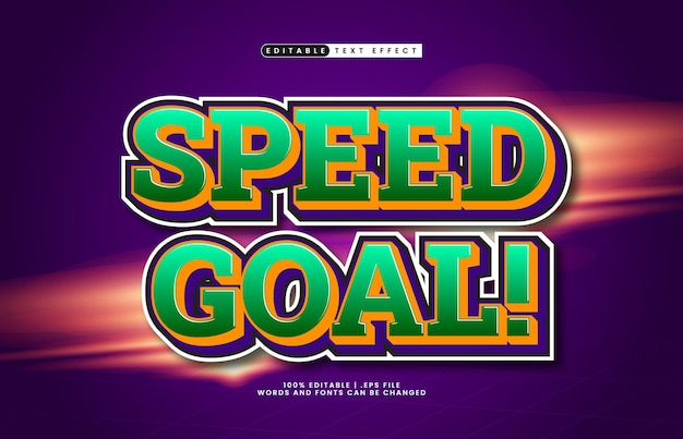 speed goal editable text effect with a ball kick and game theme