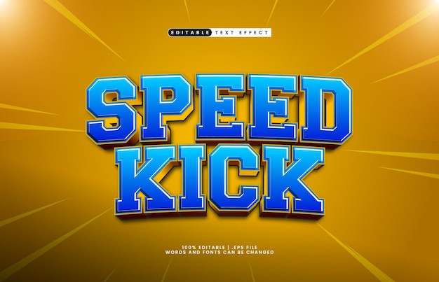 speed kick editable text effect with a kick and goal text style