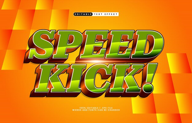 speed kick editable text effect with a race and speed text effect