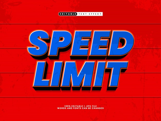 speed limit editable text effect