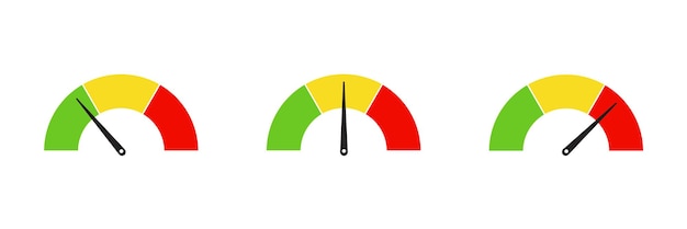 speed performance gauges from low to high vector scale level of performance