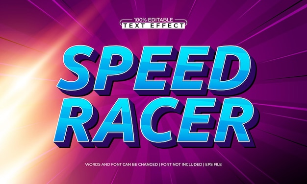 speed racer editable text effect with a race and speed text style