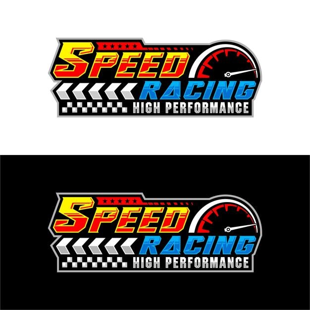 Speed racing high performance logo design collection