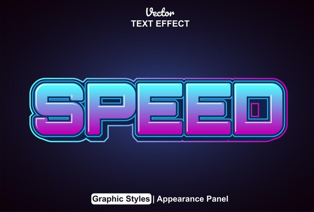 speed text effect with graphic style and editable