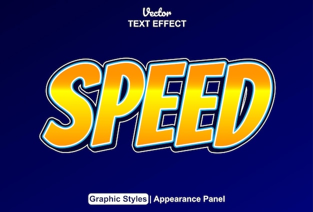 speed text effect with orange color graphic style editable