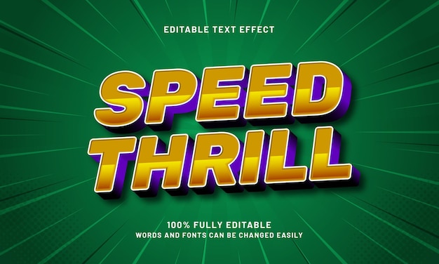 speed thrill editable text effects with a run and sport theme