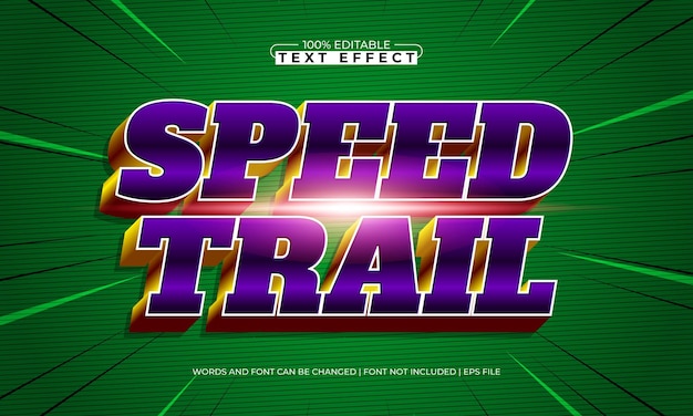 speed trail editable text effect with a race and sport text style