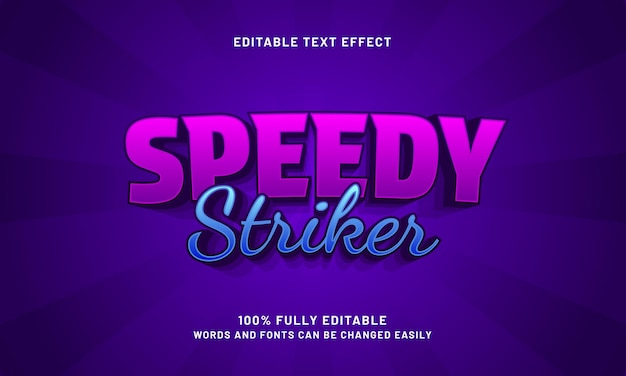 speedy striker editable text effects with a game and football theme