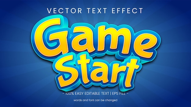 Spelstart texteffekt redigerbart