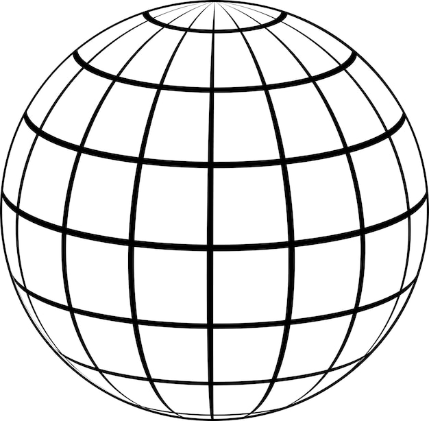 Spheres globe earth grid horizontally vertically latitude longitude Vector globe