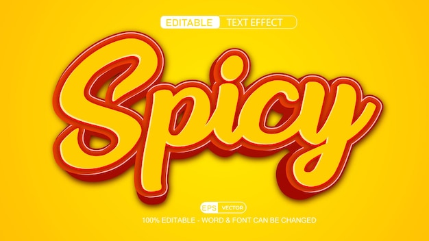 Spicy 3d editable text effect vector EPS with cute background