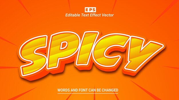 Spicy 3d Editable Text Effect Vector With Background