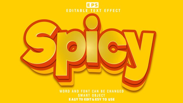 Spicy 3d Editable Text Effect Vector With Background