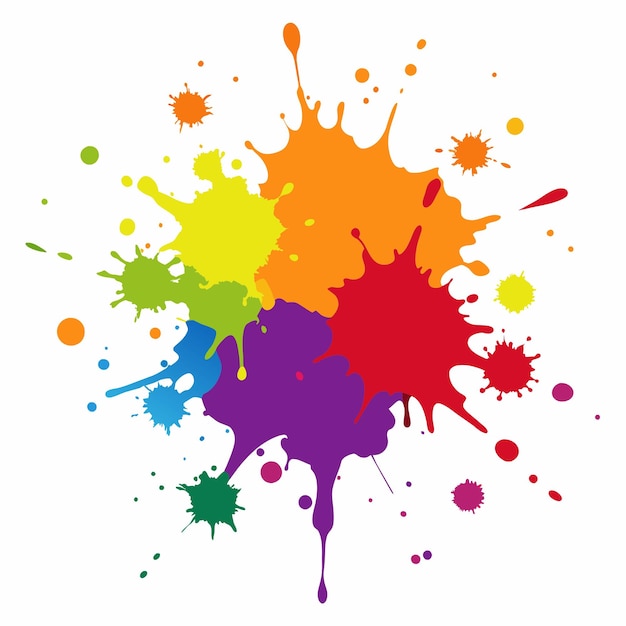 splash of paints blobs paint splatter colourful vector splash of paints isolated on white
