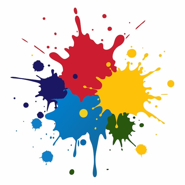 splash of paints blobs paint splatter colourful vector splash of paints isolated on white