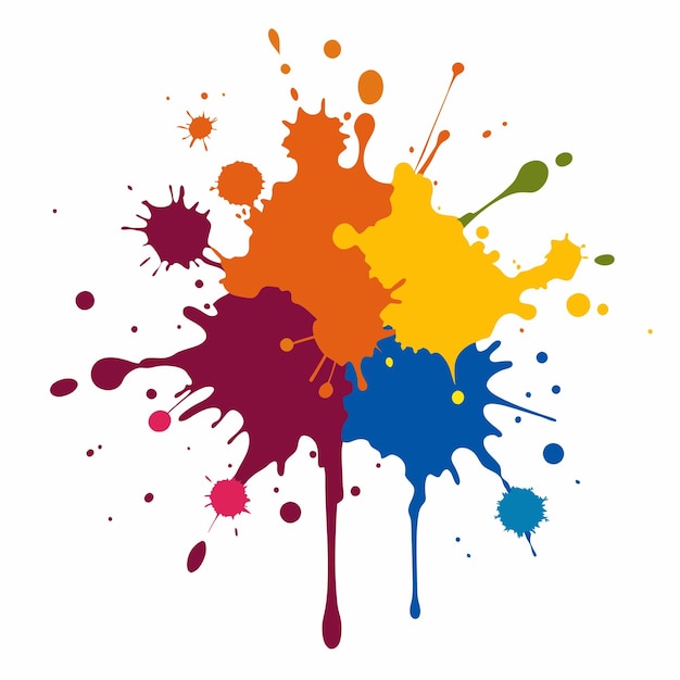 splash of paints blobs paint splatter colourful vector splash of paints isolated on white
