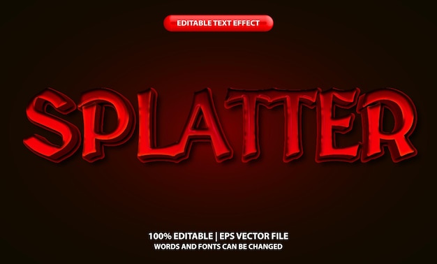 Splatter red neon editable text