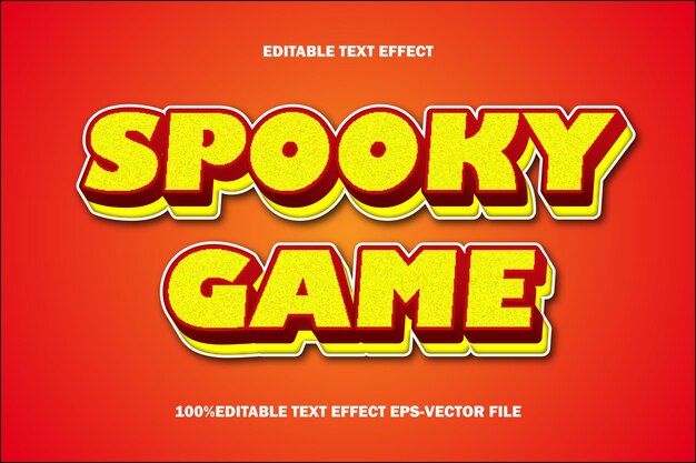 spooky game editable text effect 3d emboss gradient style