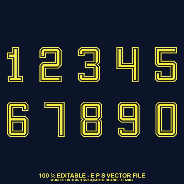 sport jersey numbers vector and clip art