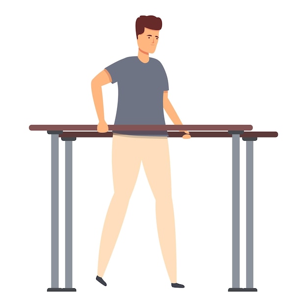 Sport therapy icon cartoon vector Physical therapist Patient health