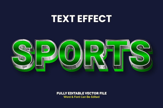 sports 3d vector text effect style