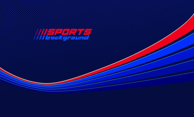 Sports activities games and racing vector linear background in 3D perspective rotation dark red and blue dynamic layout with lines like a road or race