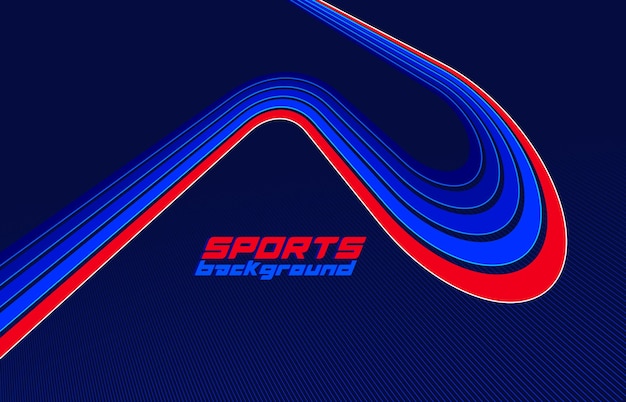 Sports activities games and racing vector linear background in 3D perspective
