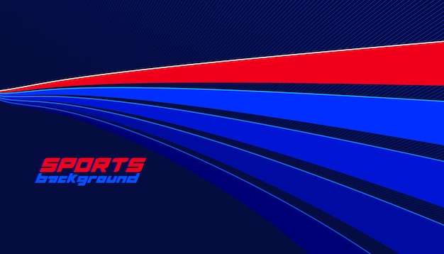 Sports background vector abstract lines in 3D dimensional rotation dark red and blue dynamic layout for sport games or racing and running activities