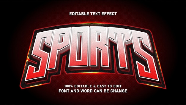sports effect text with a modern 3d style that can be edited