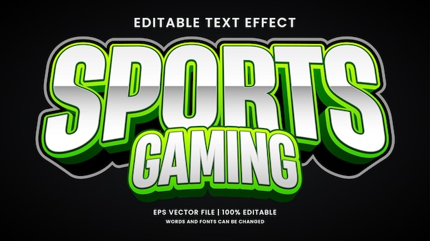 sports gaming 3d editable text effect